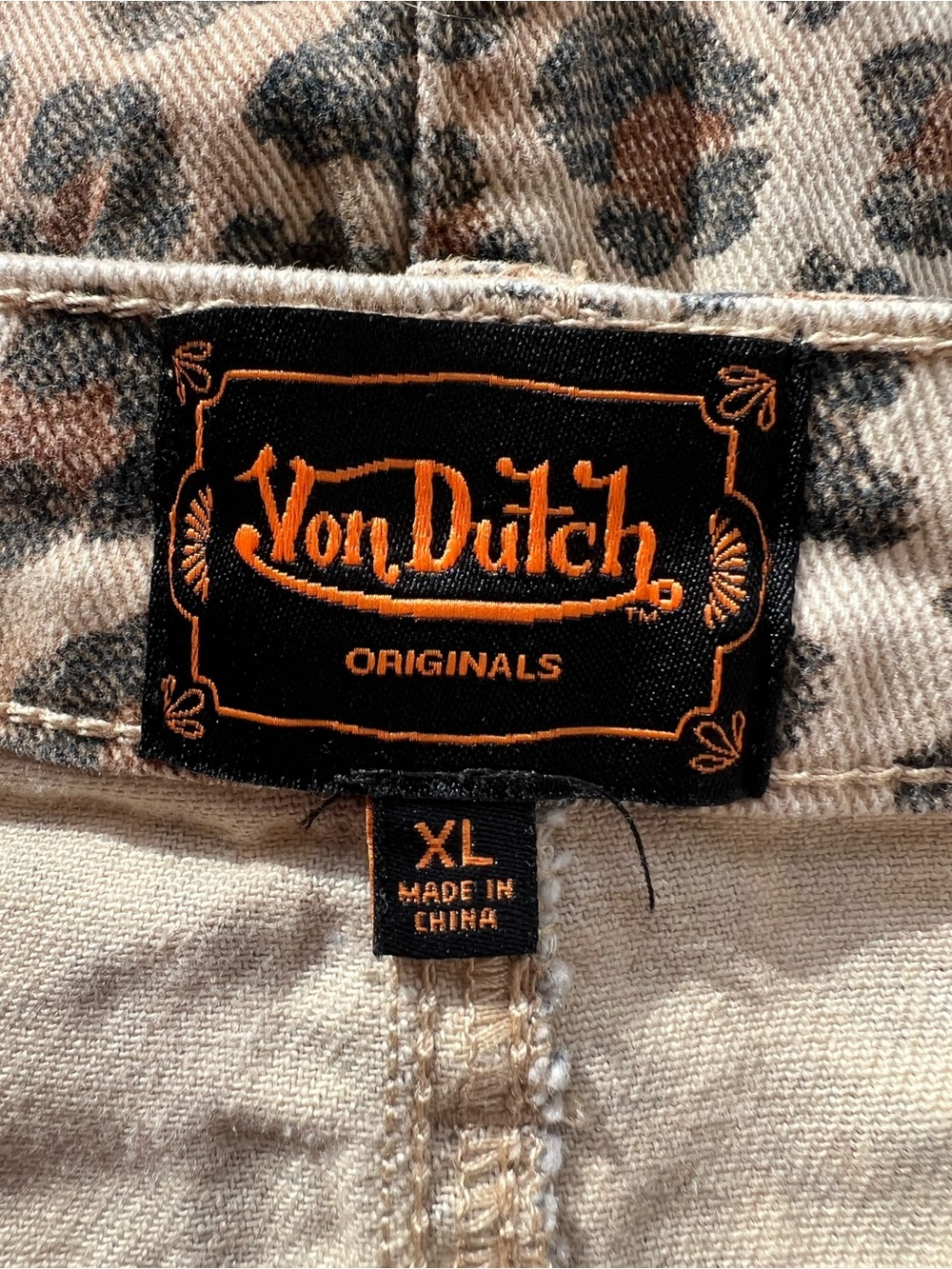 Von Dutch Leopard Print Micro Mini Skirt Brown Size XL - Picture 4 of 14